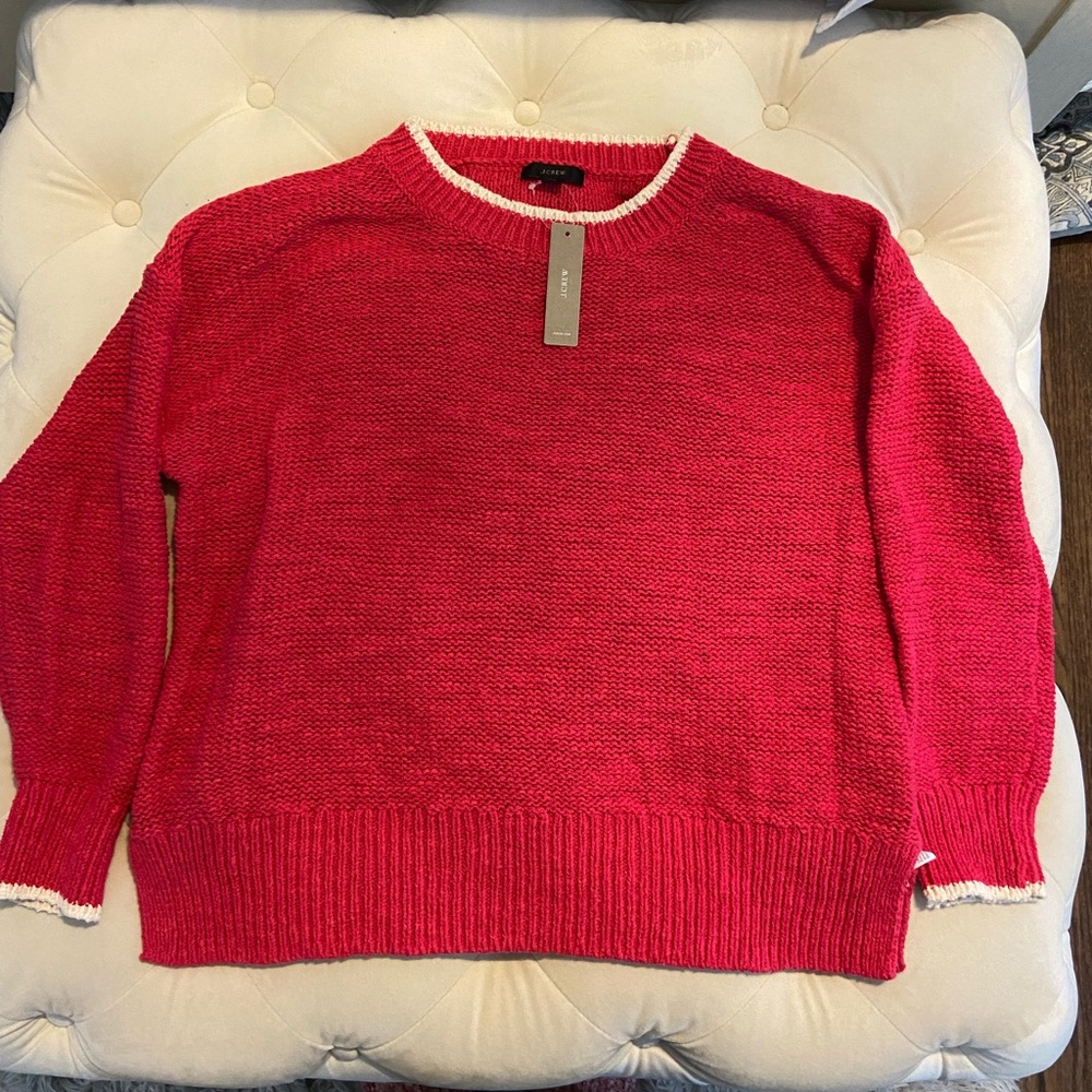 JCrew pink pullover crew sweater